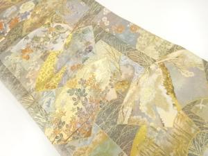 西陣あざぎ製　プラチナ本金箔　伝承国宝図織り出しリバーシブル袋帯
